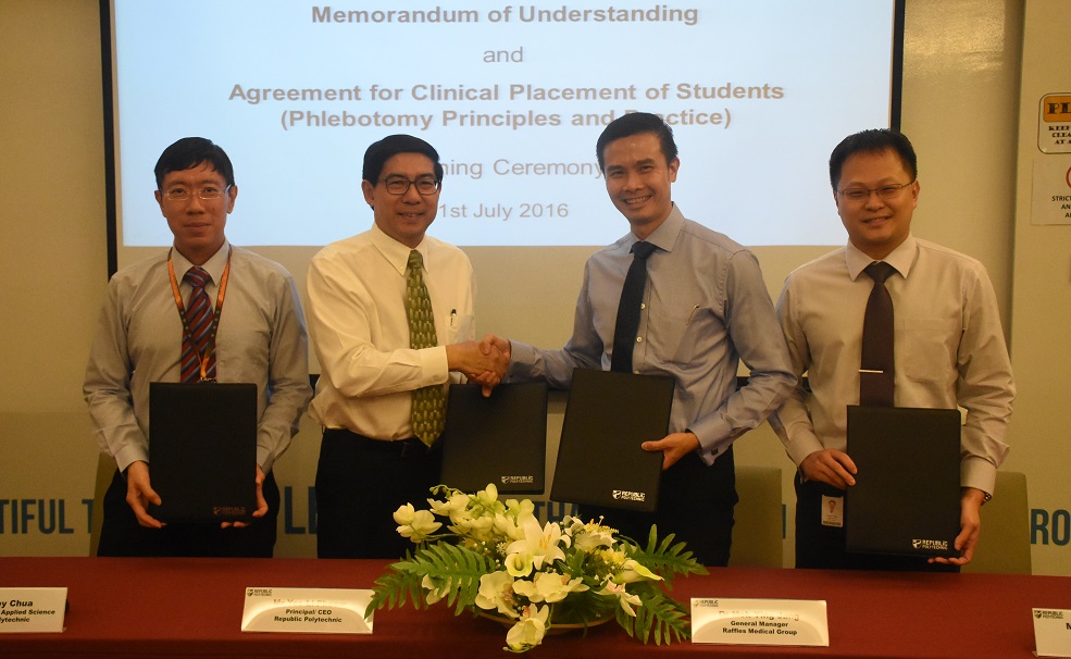 Signing a Memorandum of Understanding (MOU) with Raffles Medical Group
