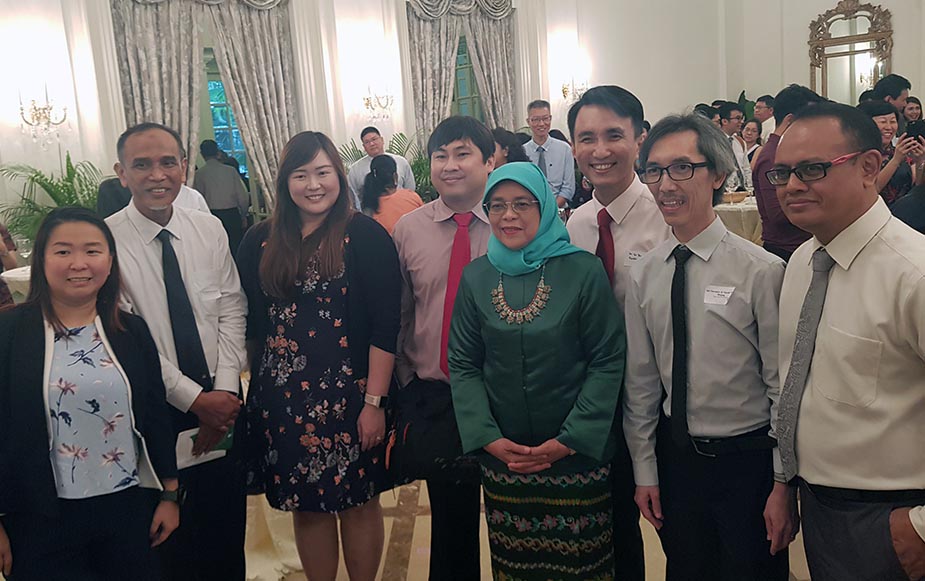 Joshua with the President Halimah Yacob