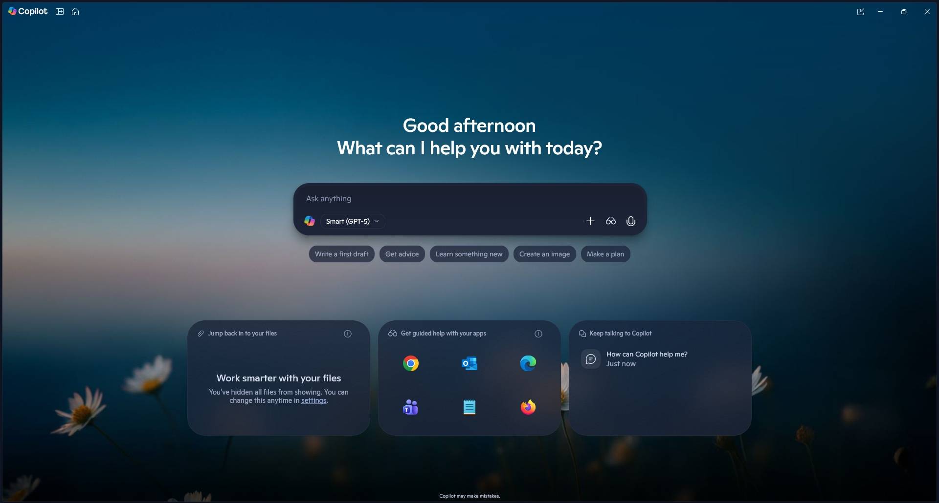 Interface of Microsoft Co-Pilot