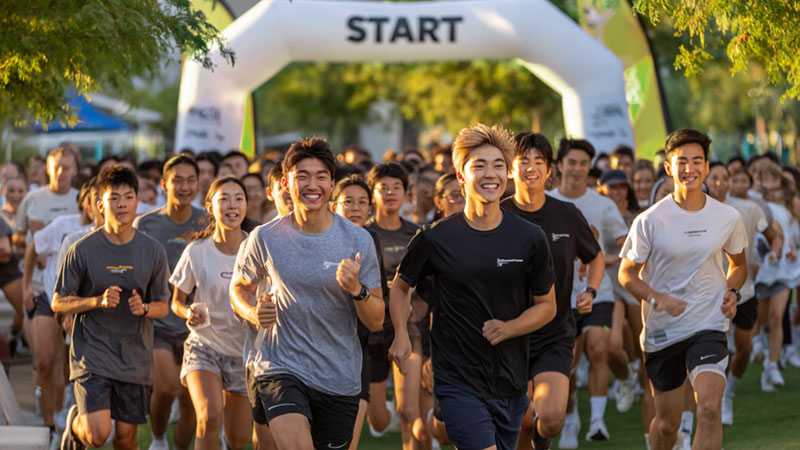 students at starting line