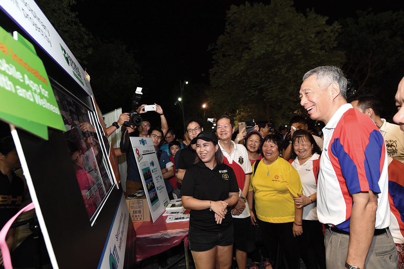 Prime Minister (PM) Lee Hsien Loong lauds SPOTTI, an RP-created location-based app aimed at battling diabetes.