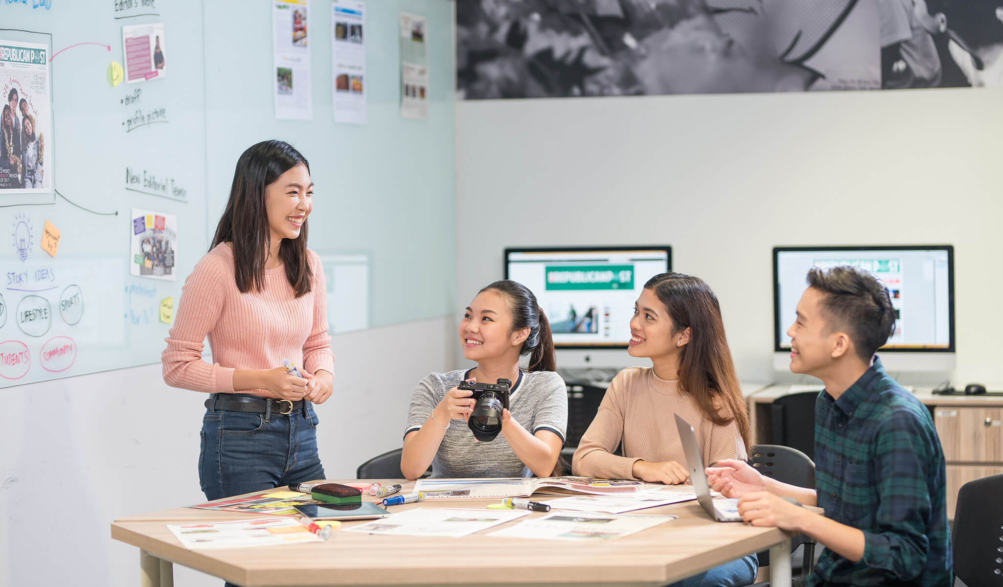 group of students in classroom