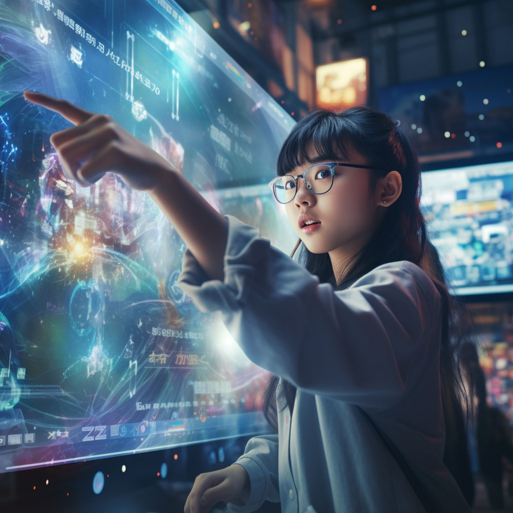 student-touching-an-interactive-screen
