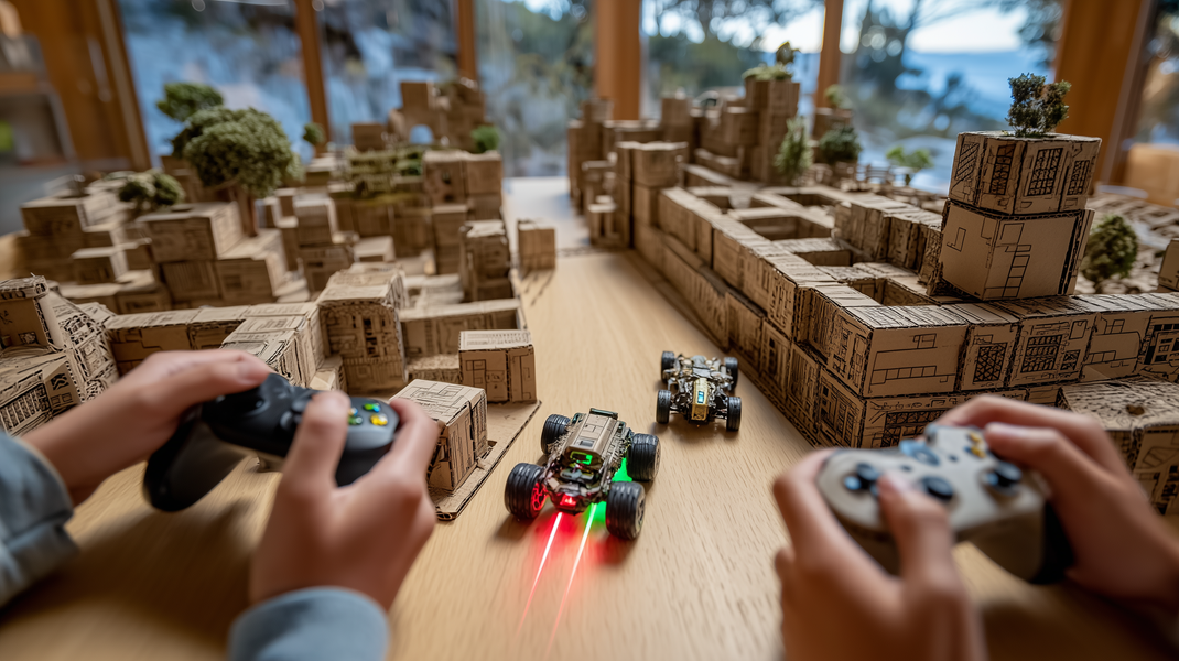 Pilot a robot through a winding 3m maze and compete to be the fastest to break out!