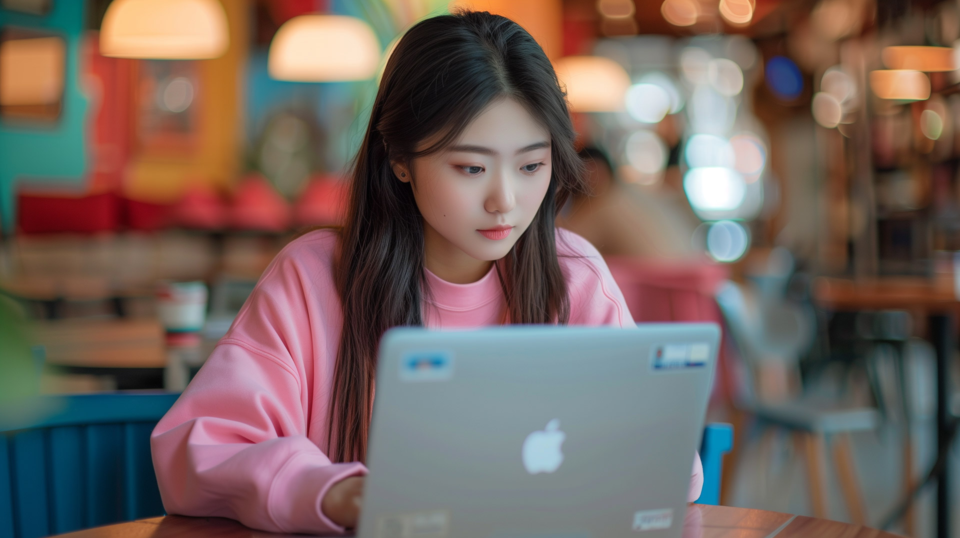 A female engineering student operating an equipment