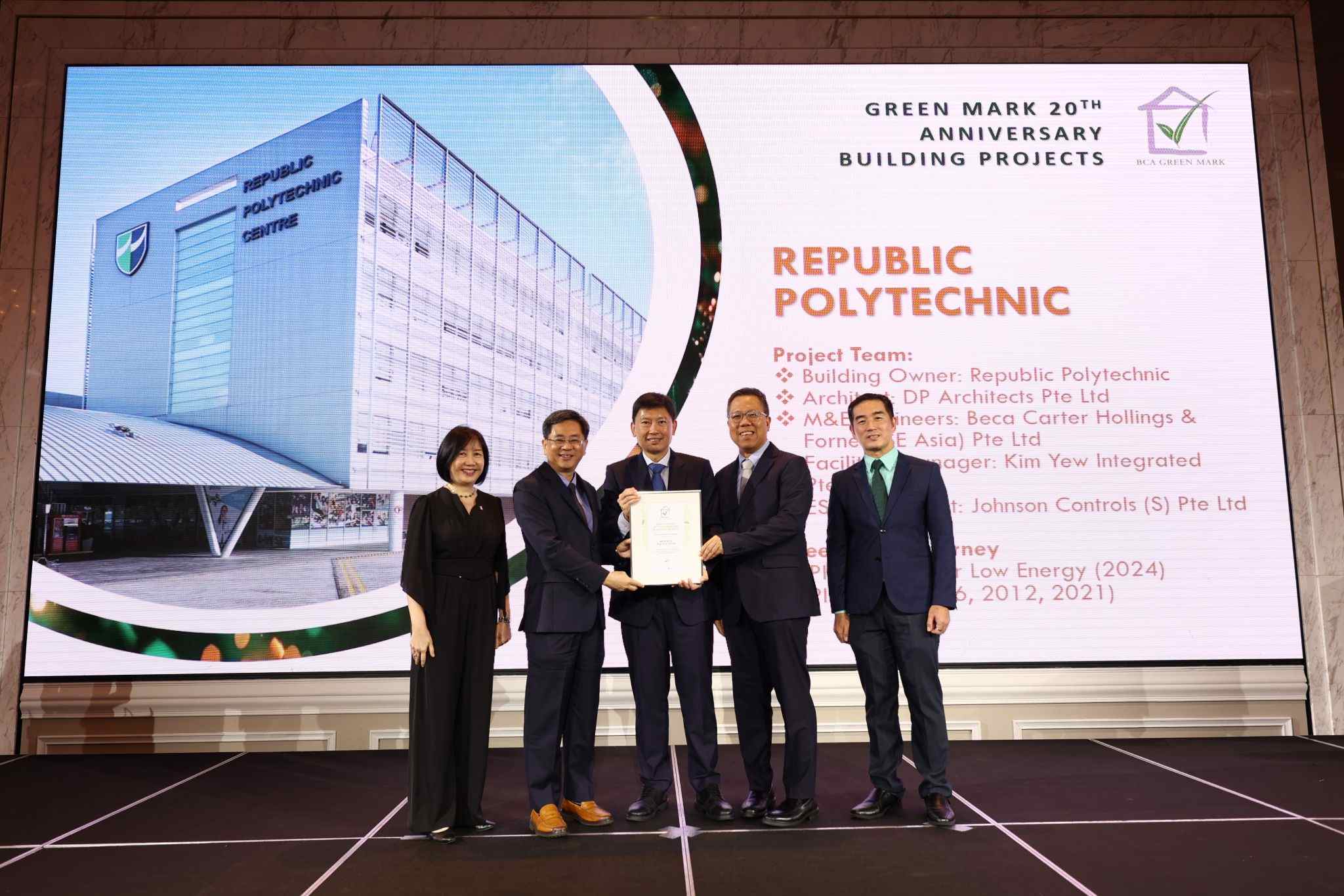 RP being recognised for sustainable development with the Green Mark Award