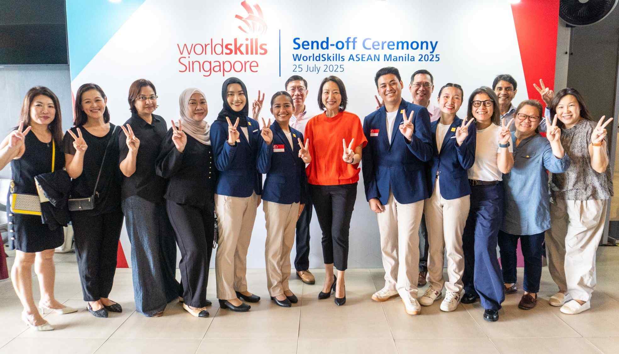 A celebratory send-off for WorldSkills Singapore participants headed to Manila