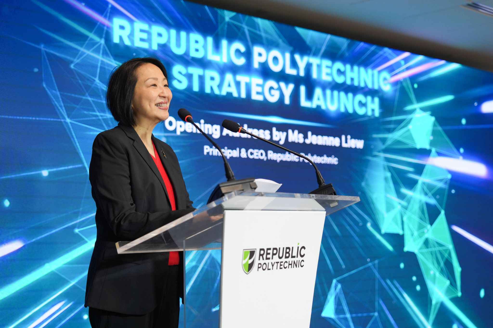 Jeanne Liew, Principal and CEO of Republic Polytechnic at the launch of RP AI Strategy