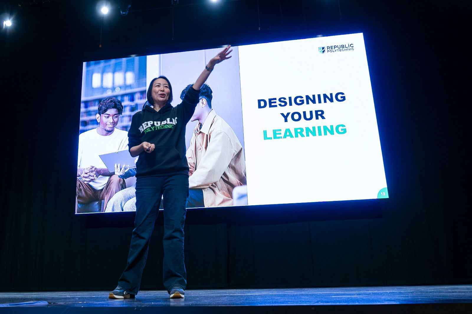 Jeanne Liew, Principal and CEO of Republic Polytechnic during Principal's Talk 2026