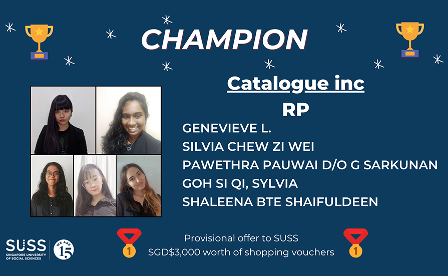 Team Catalogue inc emerged as champion at the SUSS Brand Challenge 2020. (Image provided by SUSS)