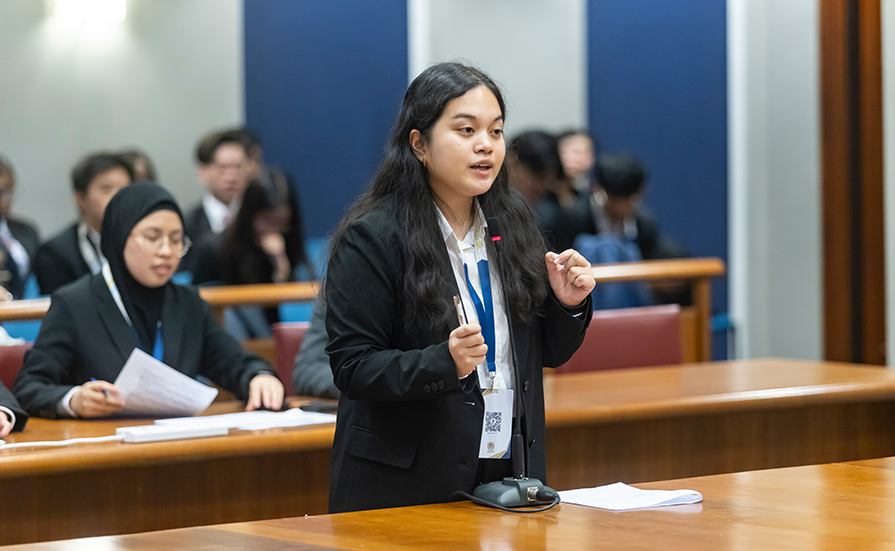 Rosales Sophia Marie Tadeo during her debate session  (Photo by: REACH, Ministry of Communications and Information)